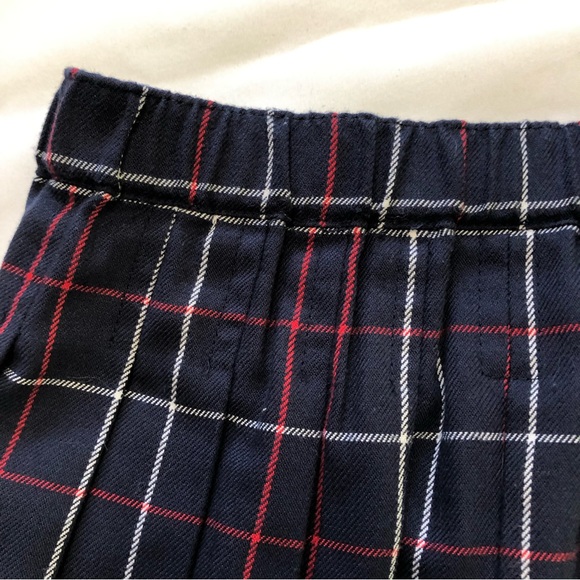 Tommy Hilfiger school girl pleated skirt red/white/blue gold tone snap 4T - Picture 11 of 14